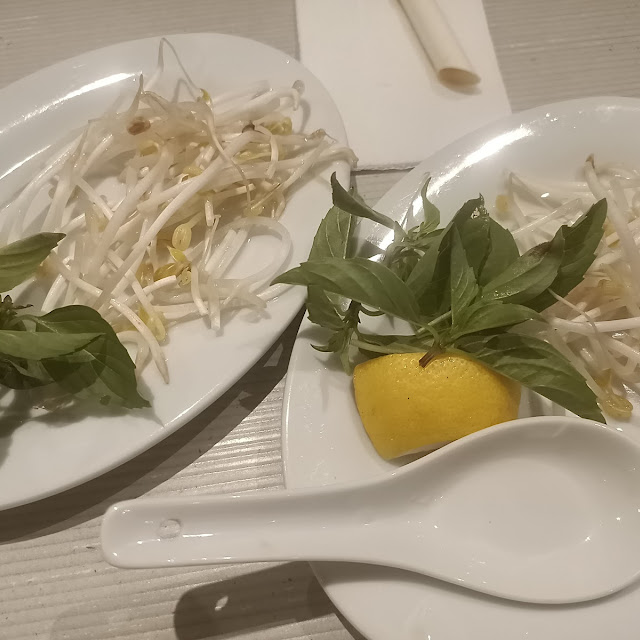Sweet Basil Lemon and Bean Sprouts Garnish