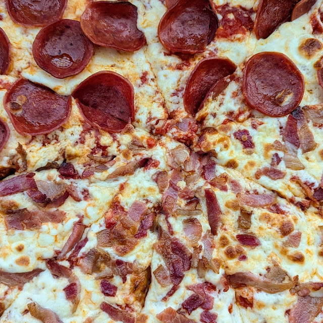 Half Pepperoni Half Bacon Pizza