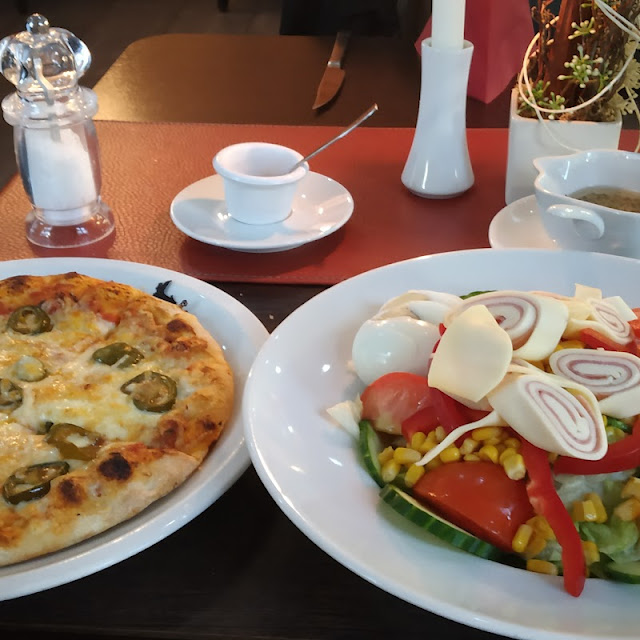 Pizza and Italian Salad