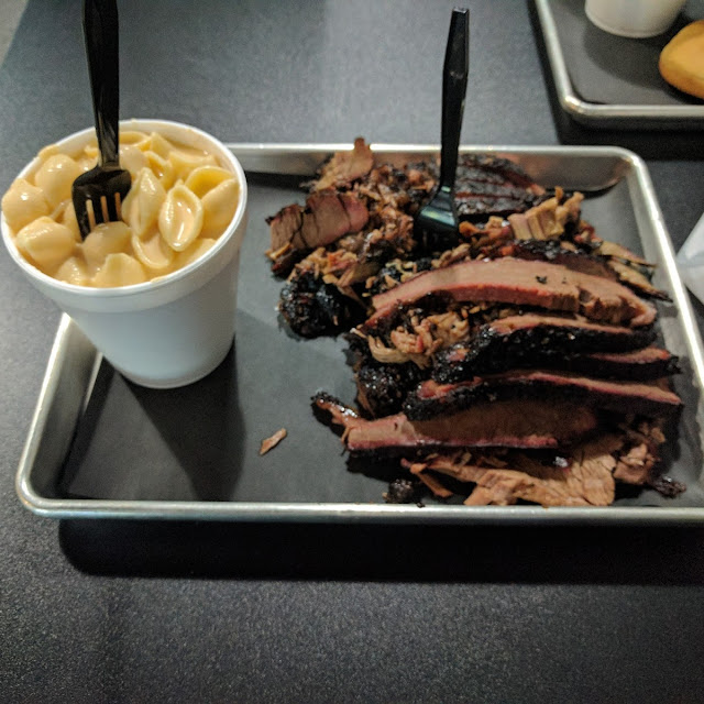 Closest Is Pulled Pork the Other Tray Is the Brisket