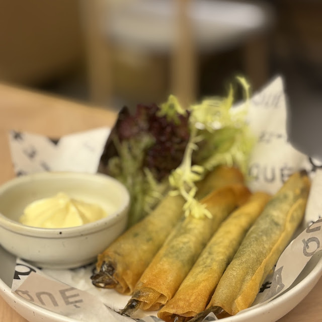 Shishamo Shiso Spring Rolls with Mayonnaise