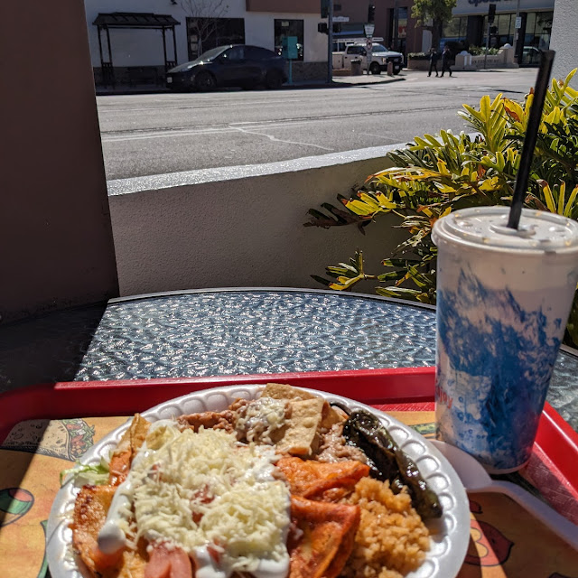 Small Enchiladas Plate and a Small Fountain Drink