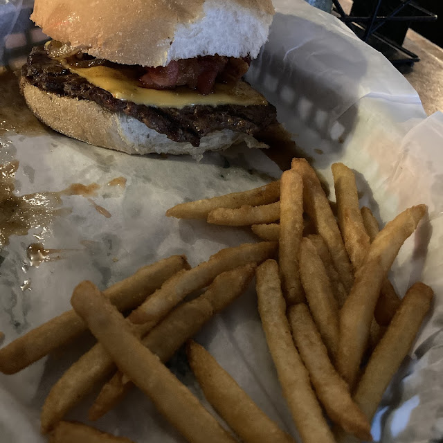 Bourbon Burger with Fries on the Side