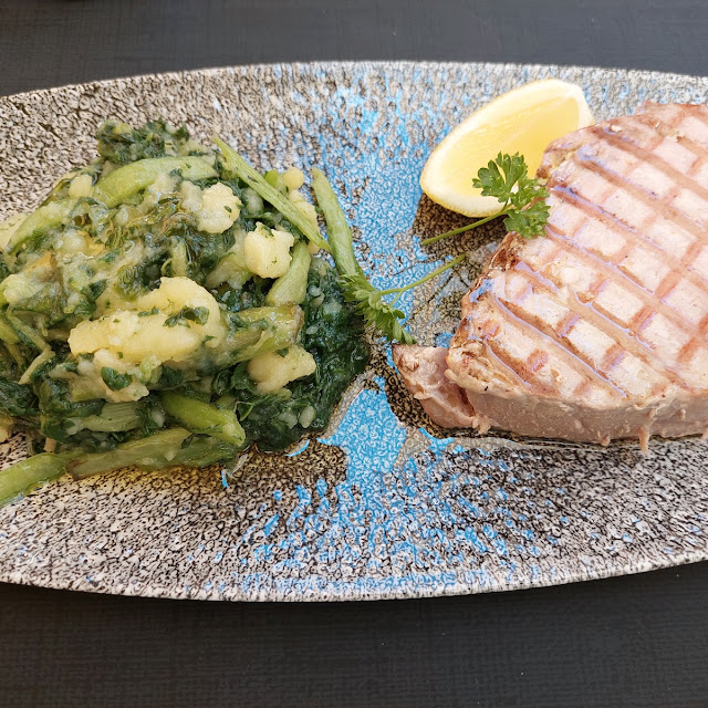 Tuna Steak with Swiss Chard