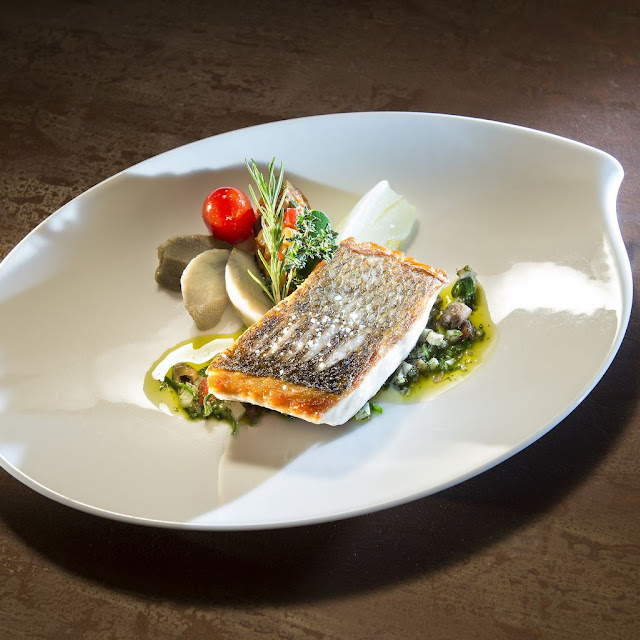 Poached Lake Char with Vegetable Pearls