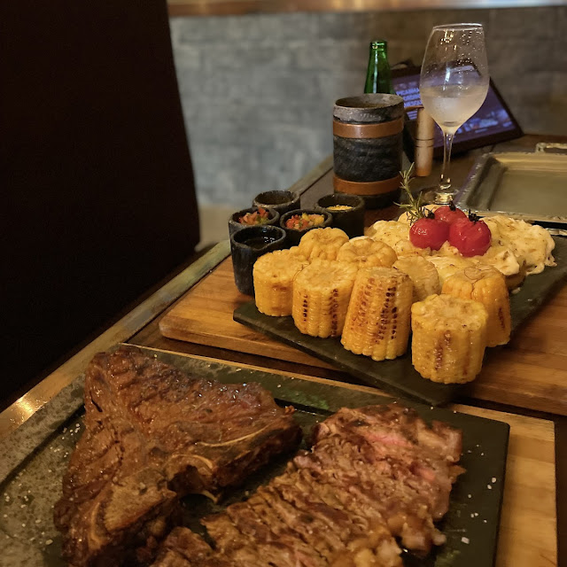 T- Bone E Legumes Assados Na Parrilla