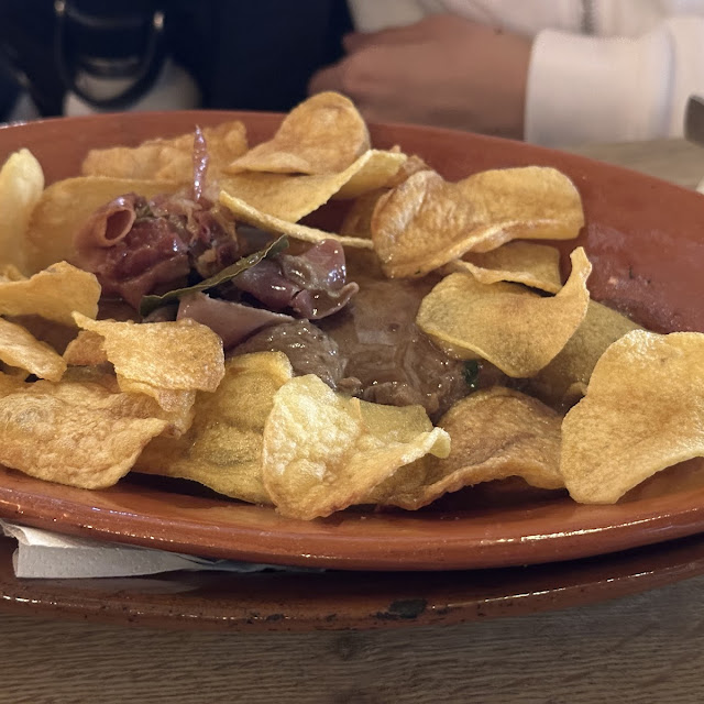 Meat with Chips and Eggs
