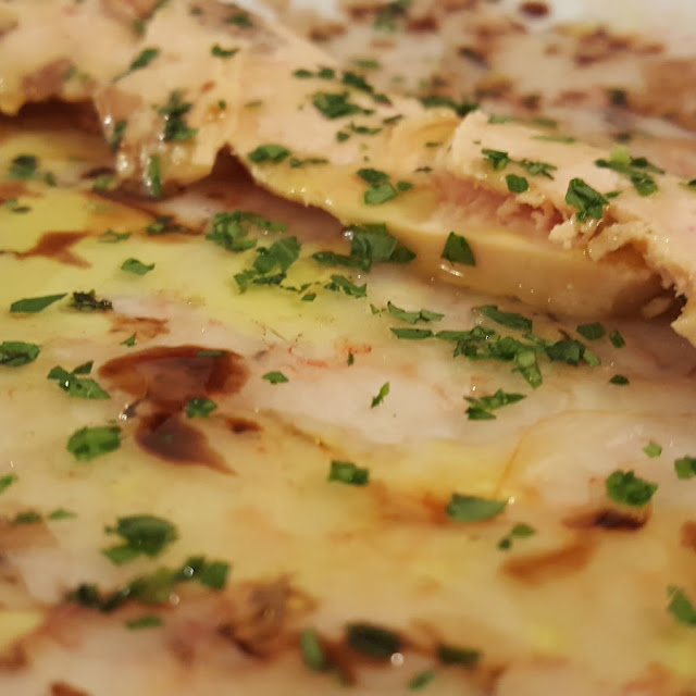 Carpaccio de Gambas Con Foie