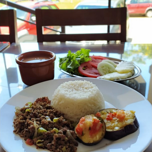 Carne Moída E Beringela Assada