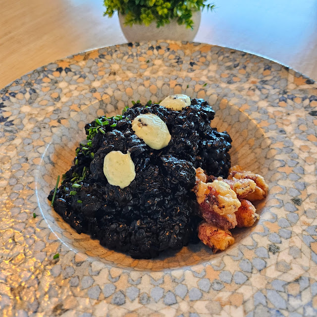 Black Rice with Monkfish Saharan Squid and Prawns