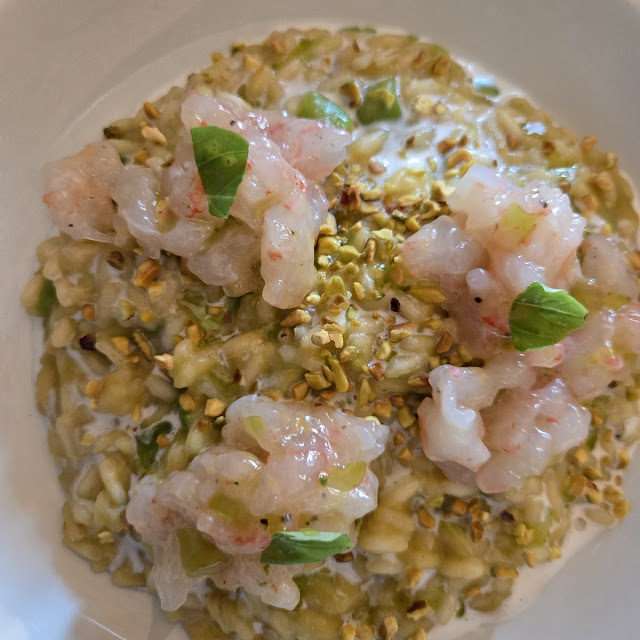 Fregola Sarda Mantecata Con Gambero Rosso Crudo Crema Di Topinambur E Note Agrumate