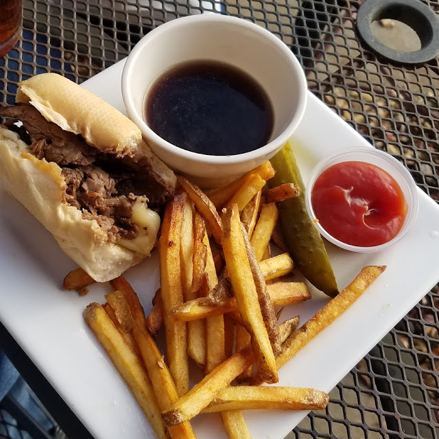 French Dip with Provolone Sandwich
