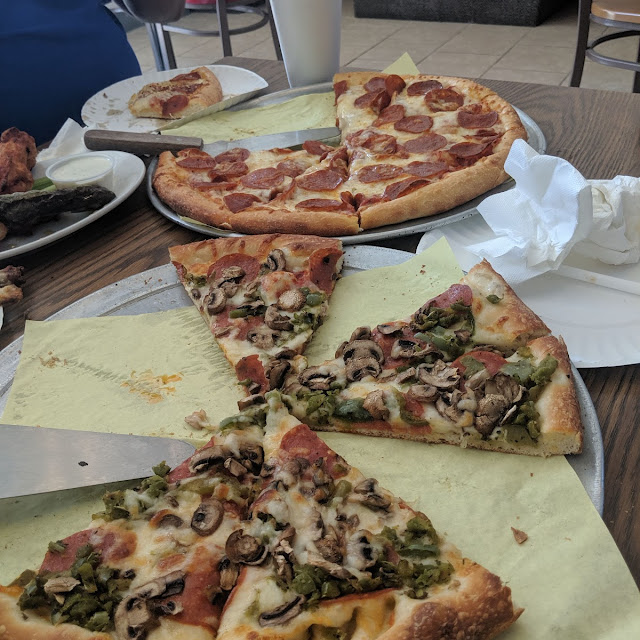 Large Pepperoni and Mushrooms and Bell Peppers