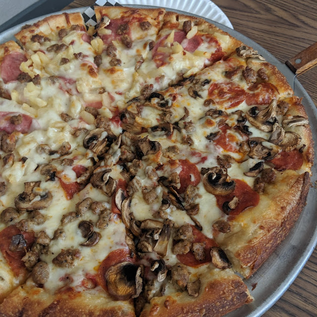 Half Pepperoni and Cheese and Mushrooms