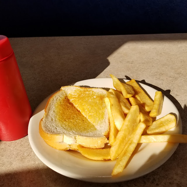 Grilled Cheese Sandwich and Steak Fries