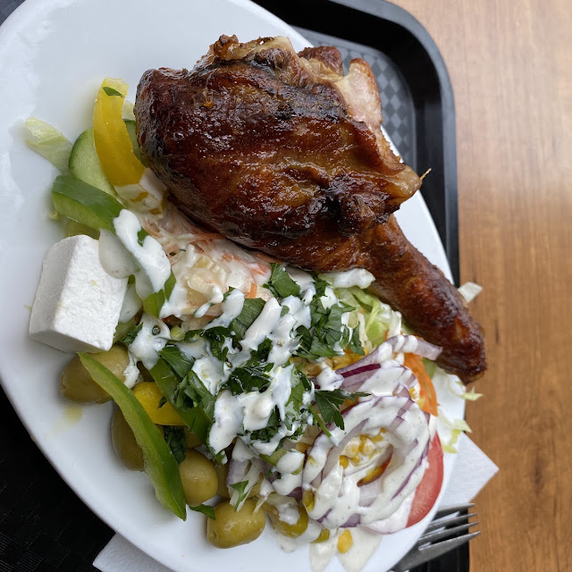 Grilled Turkey Leg with Salad