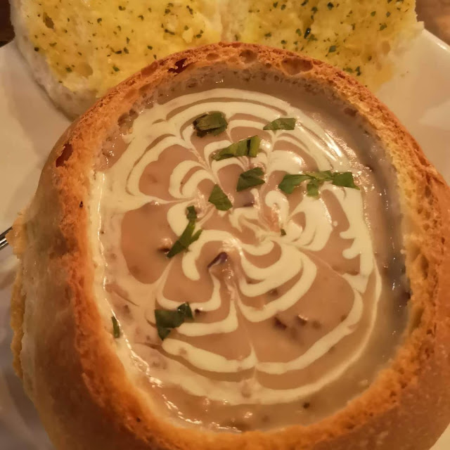 Cream of Mushroom Soup in Bread