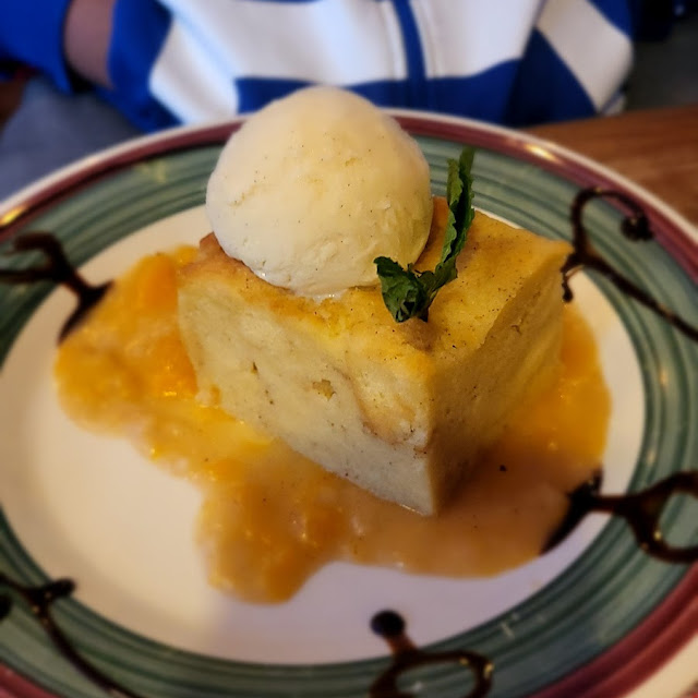 Peach Cobbler Bread Pudding