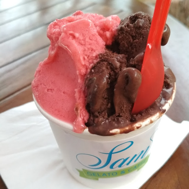 Raspberry and Dark Chocolate Gelato