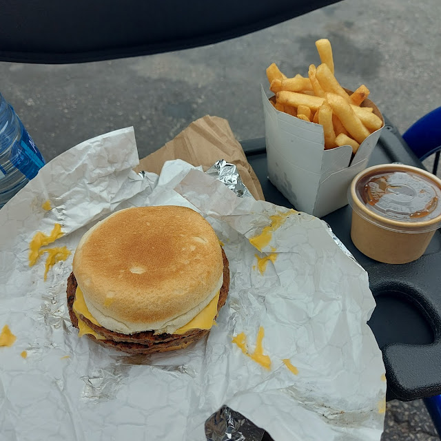 Double Cheeseburger with Fries and Gravy