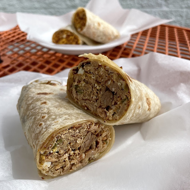 Machaca Burrito Free Orange Juice