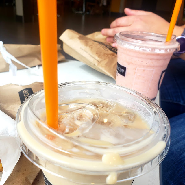 Iced Coffee and Fruit Smoothie