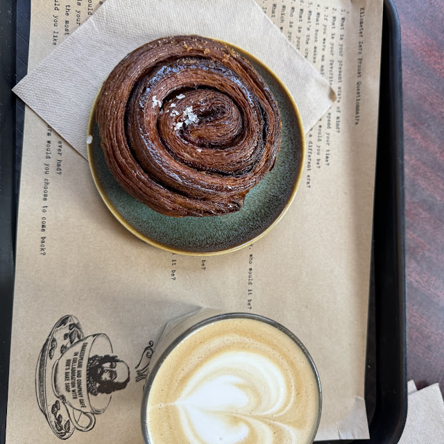 Cinnamon Roll and Latte
