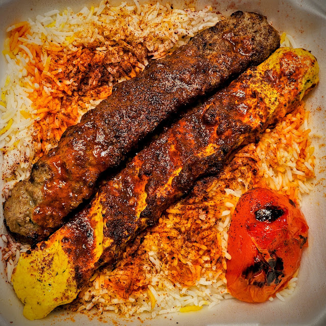 Beef Koobideh Kabob and Chicken Kabab