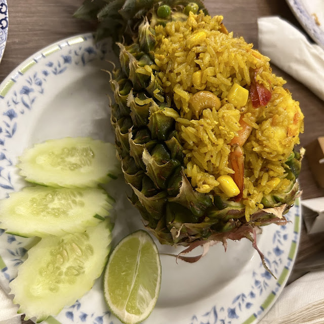 Baked Rice in Pineapple