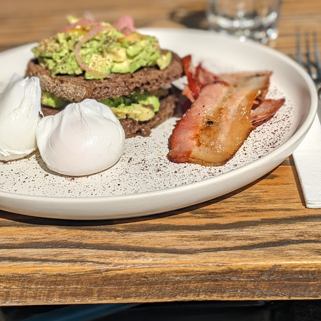 Avocado Toast with Bacon and a Potato Rosti