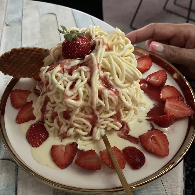 Spaghetti de Glace Vanille Fraises