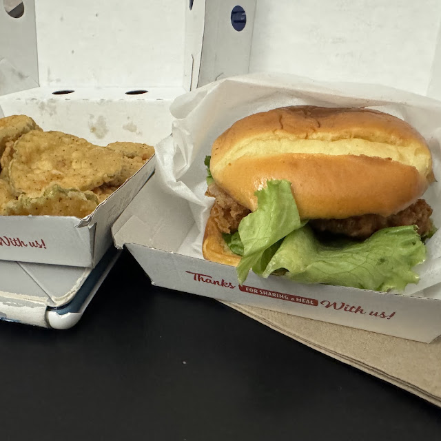Chicken Sandwich and Fried Pickles