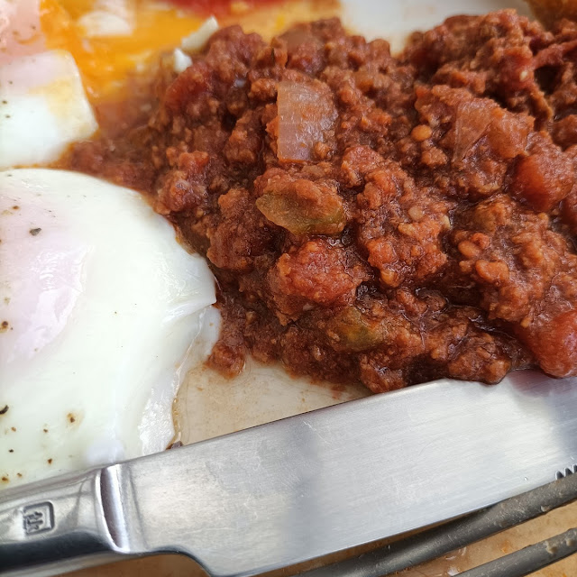 Mince & Toast with Water in Plate