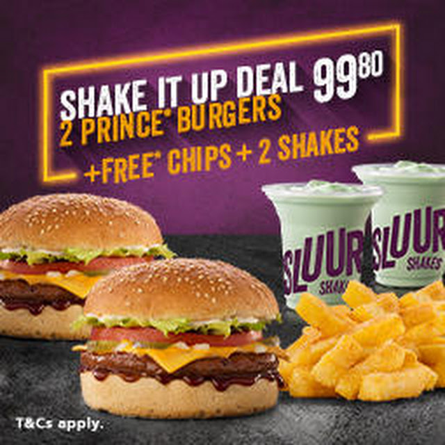 Shake It Up Deal Is a Sharing Meal with 2 Prince Burgers Free Chips and 2 Free Milkshakes