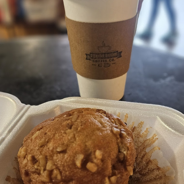A Banana Muffin with an Americano