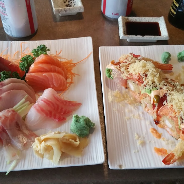 Sashimi Deluxe Left Raimbow Sashimi Roll Right