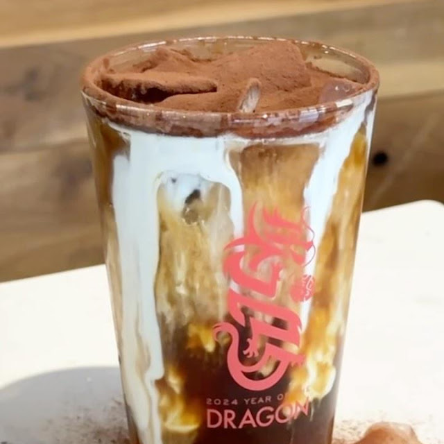 Matte Black Cold Brew in a Year of the Dragon Glass