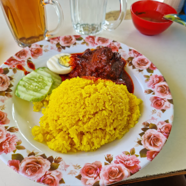 Nasi Kuning with Ikan Masak Merah