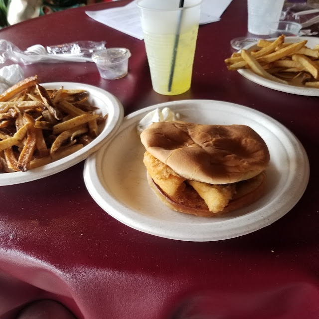 Perch Sandwich and Fries