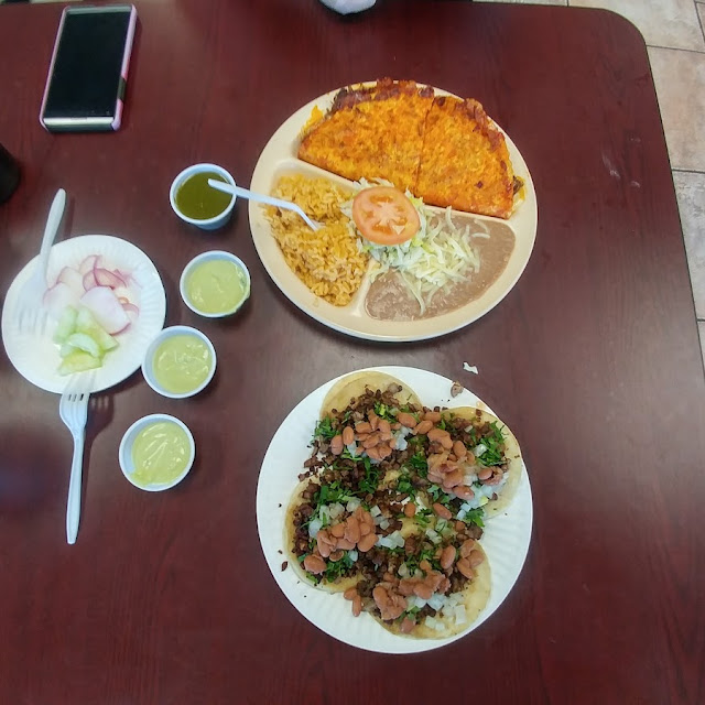 Quesabirria on the Top Asada Tacos on the Bottom