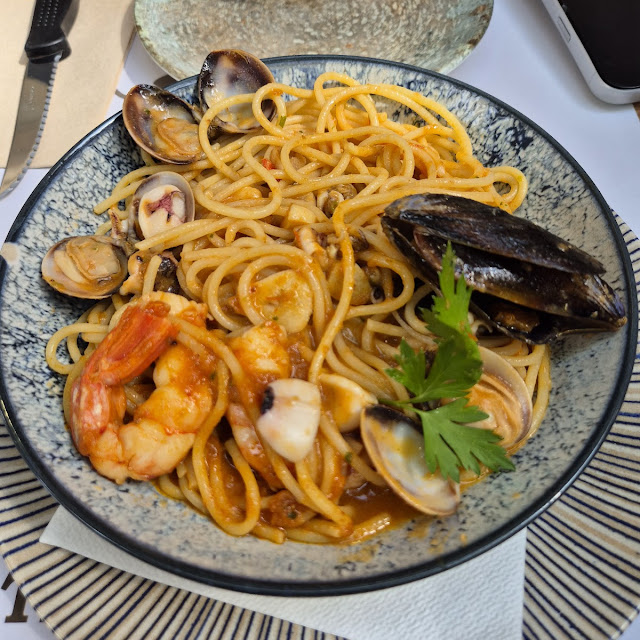 Espaguetis Con Mariscos