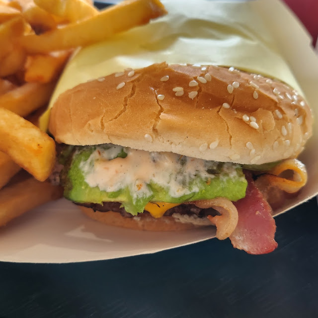 Chicken Teriyaki Burger and Fries