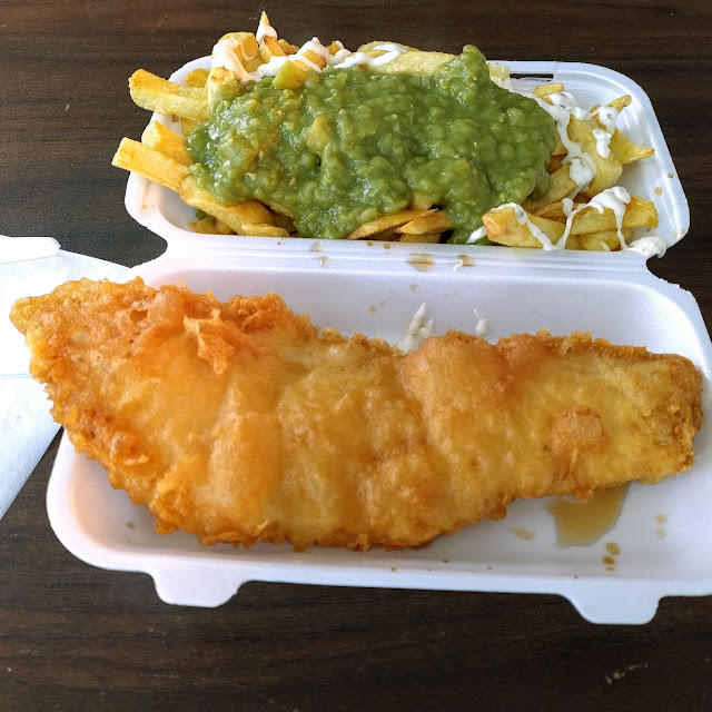 Haddock and Chips with Mushy Peas