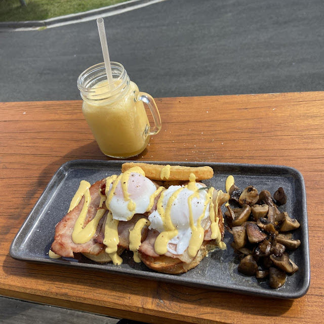 Eggs Benedict with Side of Mushrooms