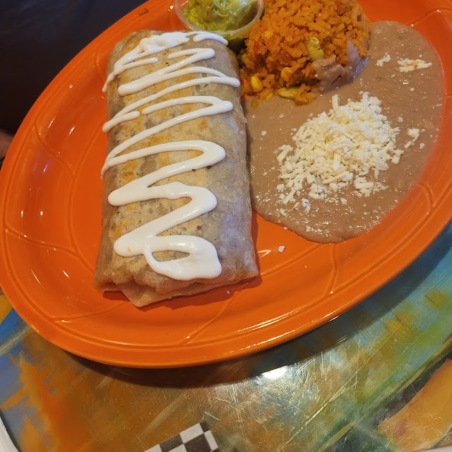 Green Chile Burrito Rice and Beans