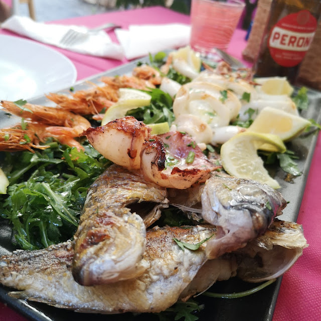 Grilled Squid and Prawns