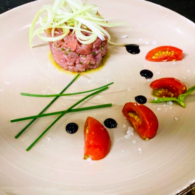 Beef Tartare with Lime Mayonnaise Artichokes and Carasau Bread Chips