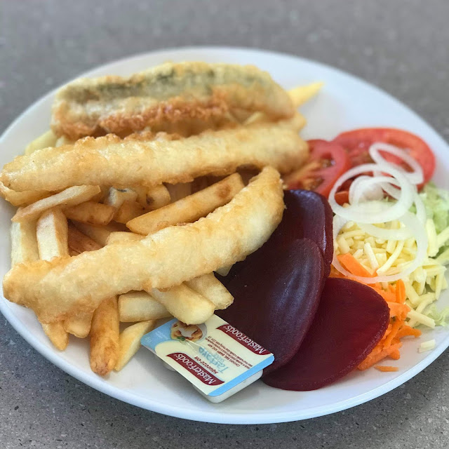 Fish Tales Chips and Salad