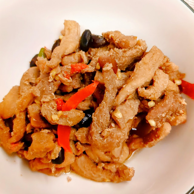 細切豚醤油煮