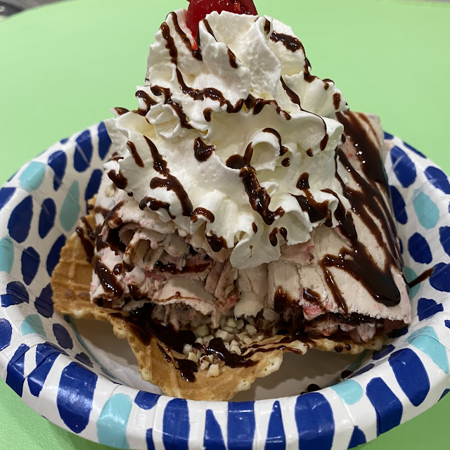Rolled Ice Cream with a Waffle Cone